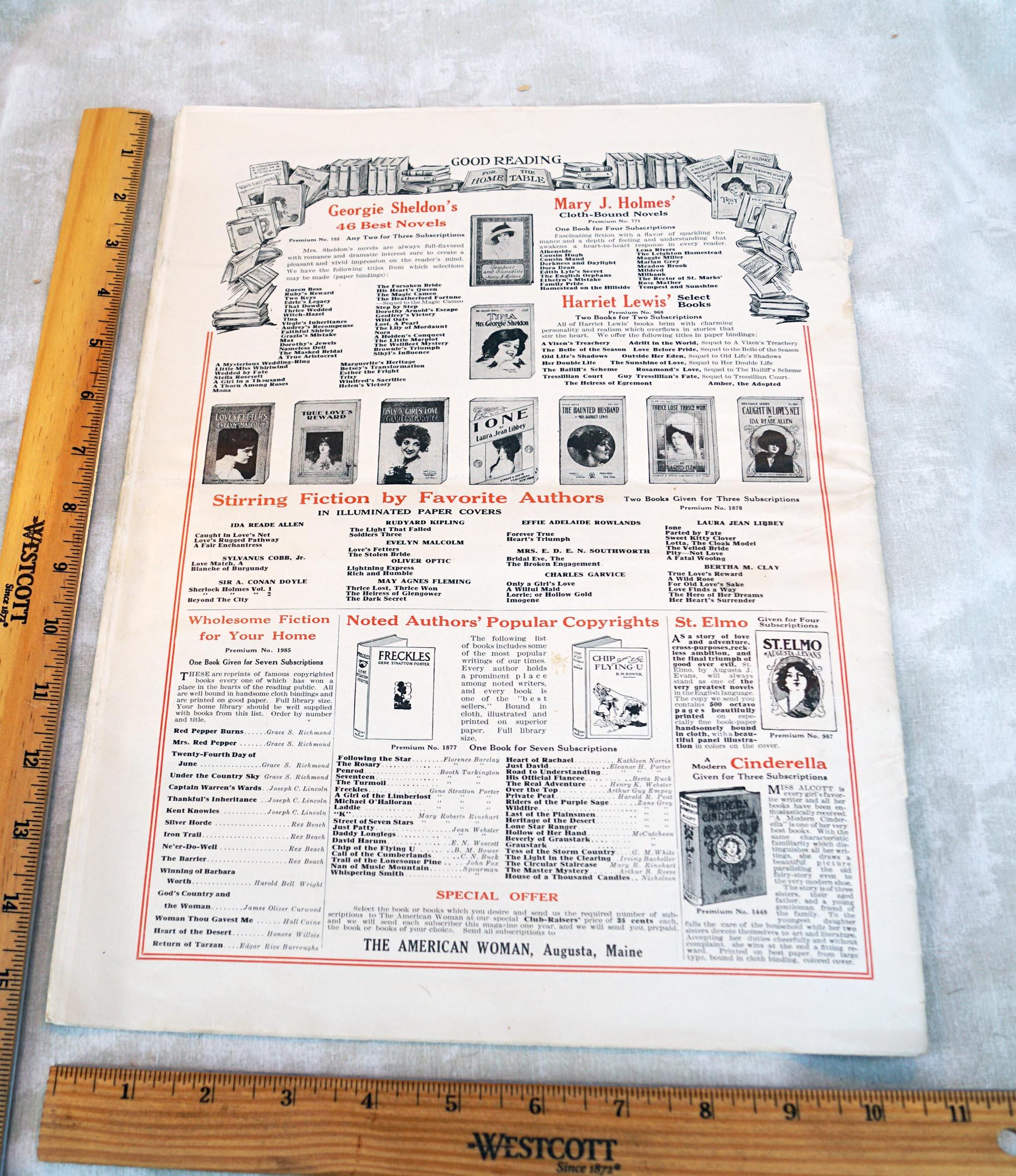 July 1919 THE AMERICAN WOMAN Antique Magazine-over 100 Year Old