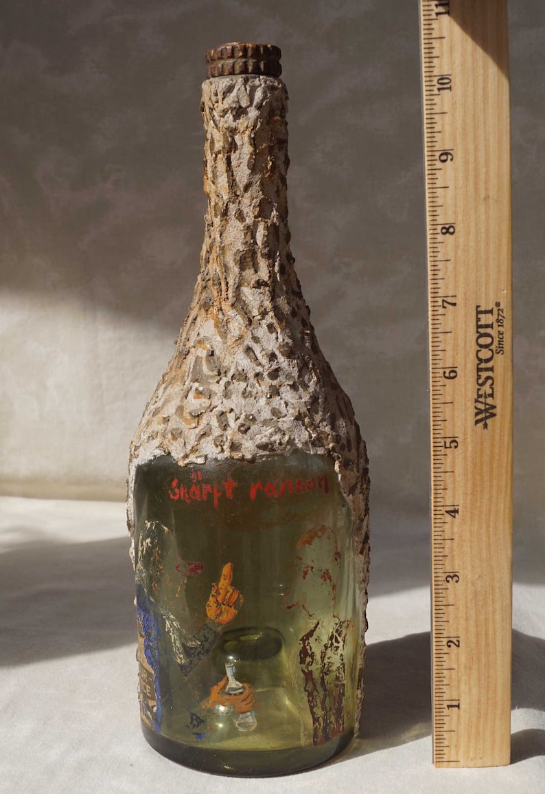 UNUSUAL WHISKEY BOTTLE With Kickup Base and Applied Covering Etsy