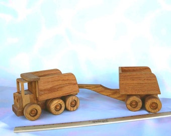 Handcrafted Wood BOX TRUCK and TRAILER- Simple "Folk Type" Push or Pull Toys for Creative Play Times-Loved by Waldorf & Montessori Schools!