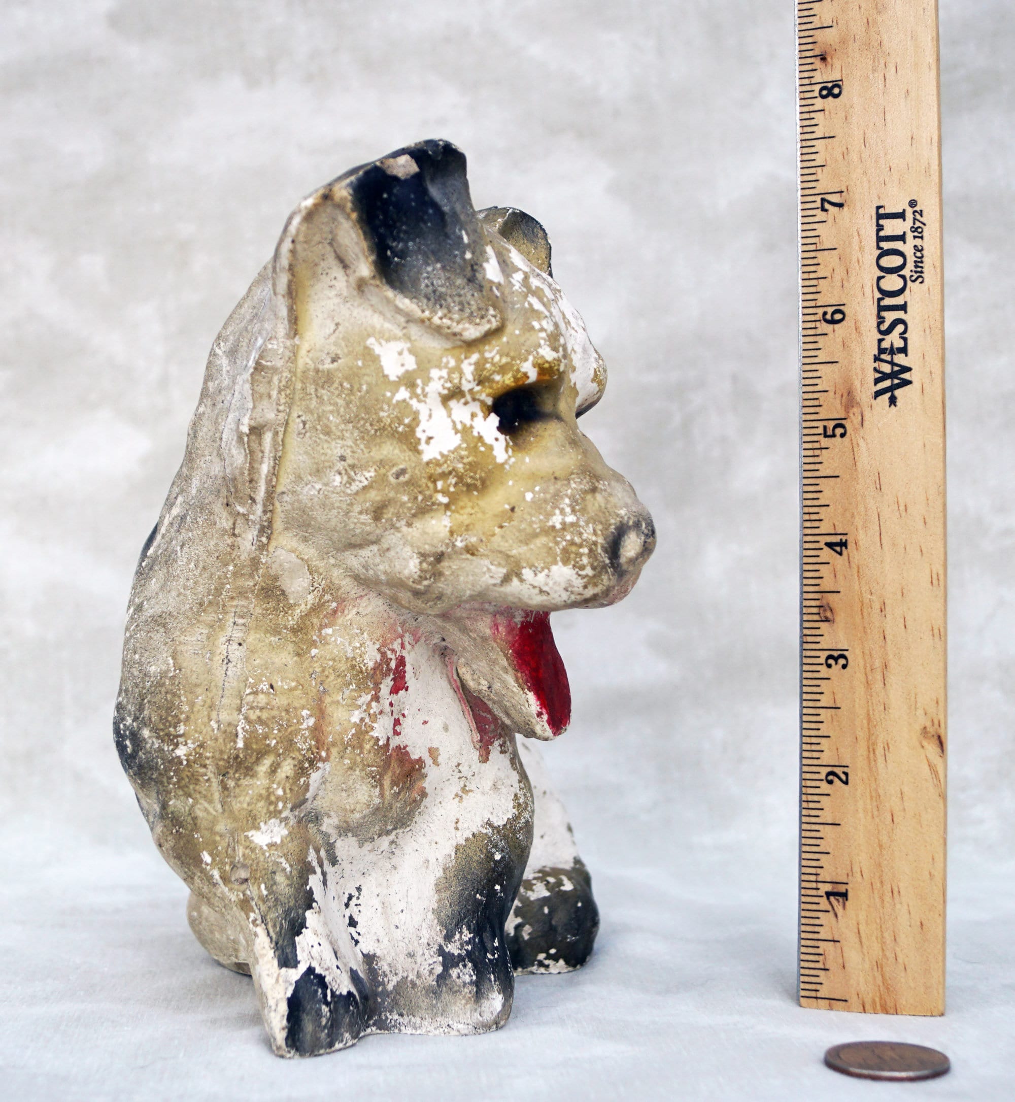 Large TERRIER CHALKWARE DOG – Great Condition for Chalk Ware