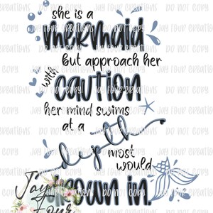 Mermaid Quote SVG | Approach with Caution