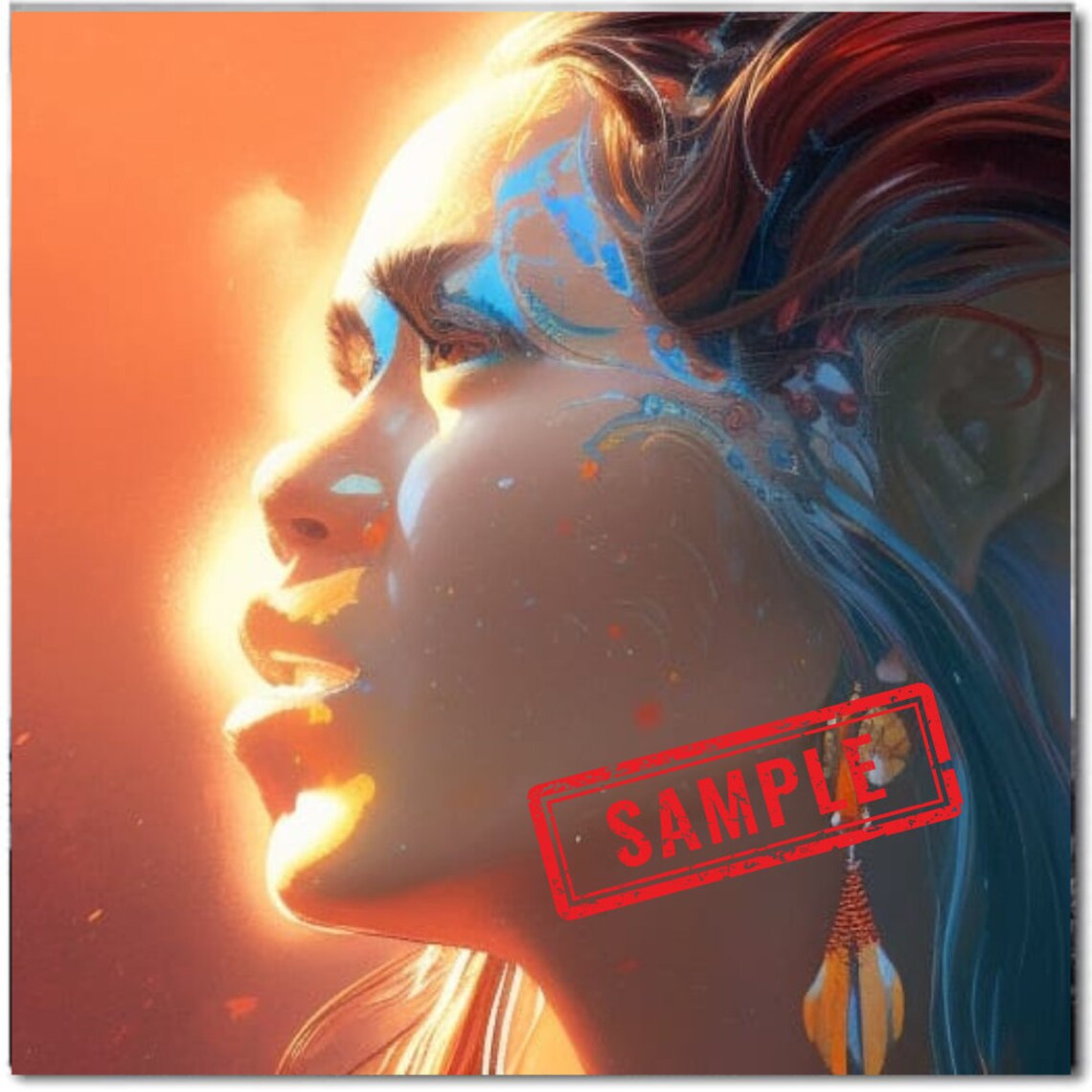 American War Eagle Woman Left Profile 18x18 300 Dpi Wall Art Etsy