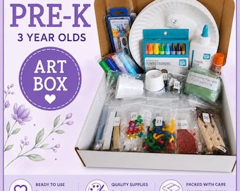 Preschool Art Box for 3 Year Olds – Year-Long Craft Supplies (Abek* Compatible)