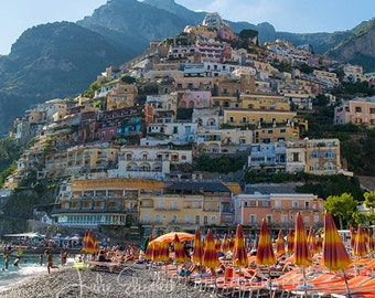Costa de Amalfi, Italia, Positano, Amalfi, Fotografía de Bellas Artes, Impresión fotográfica de archivo