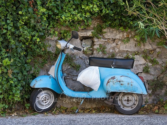 Positano Vintage Vespa, Scooter, Italy, Italy Photo, Wall Art