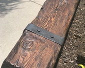 Rustic Fireplace Mantel with metal straps bolts, Custom Made to Order, U pick 5ft, 6ft, 7ft, 8ft, 9ft, 10ft, or Custom size or Color