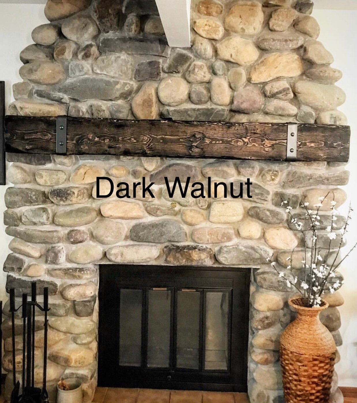 Rustic Fireplace Mantel With Metal Straps u0026 Bolts Custom Made - Etsy UK