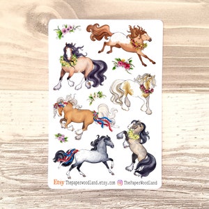 Cute Horse Spring Summer Planner Stickers