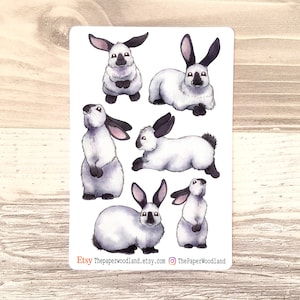 Rabbit Planner Stickers, Cute Bunny Stickers