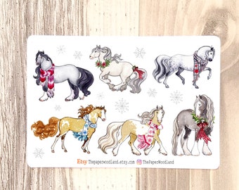 Horse Winter Planner Stickers, Cute Horse Stickers