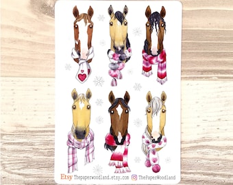 Valentine Horse Planner Stickers, Cute Horse Stickers, Cute Horse Stationary