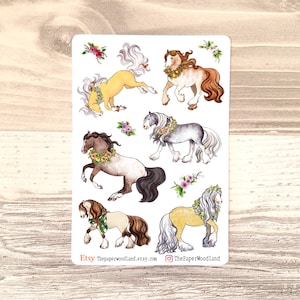 Horse Planner Stickers, Cute Horse Stickers, Happy Planner Accessories, BUJO Winter Horse stickers, Farm Animal 4H Sticker
