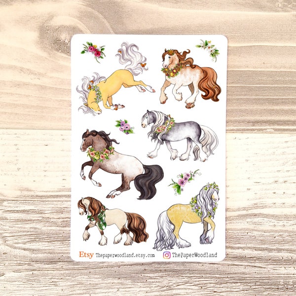 Horse Planner Stickers, Cute Horse Stickers, Happy Planner Accessories, BUJO Winter Horse stickers, Farm Animal 4H Sticker