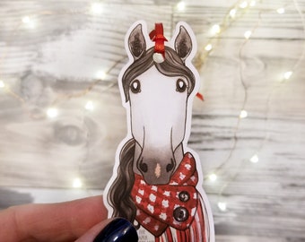 Christmas Gift Tags, Horse Gift Tag, Horse Gift, Holiday Tag, Rustic Party Favor, Horse Lover Gift, Watercolor Gift Illustrated