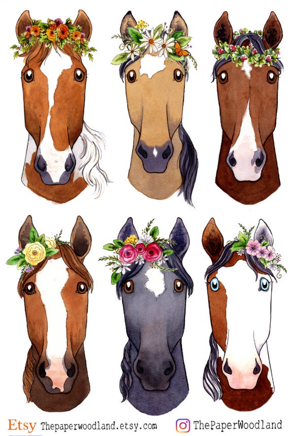 Paard Zomer Planner Stickers Cute Horse Stickers Happy Planner