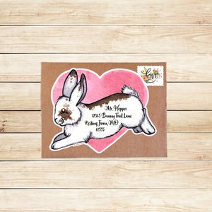Cute Bunny Envelope Labels, Rabbit Snail Mail Stickers, Animal Stickers, Farm animal 4H stickers