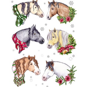 Christmas Gift Tags, Horse Gift Tag, Horse Gift, Holiday Tag, Rustic Party Favor, Horse Lover Gift, Watercolor Gift Illustrated image 3