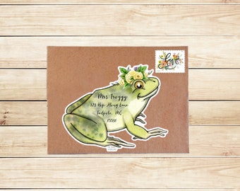 Cute Toad Stationary, Frog Envelope and Address Labels