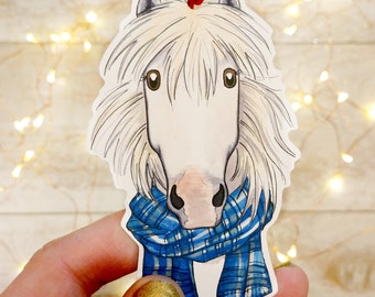 6 Pack Horse Gift Tags, Equine Christmas Tags, Pony Holiday Party Favor, Assorted Gift Tags