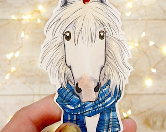 Watercolor Horse Gift Tags: Equine Holiday Favor, Set of 6