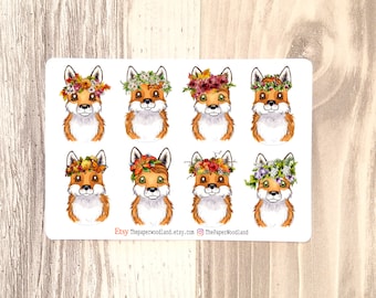 Fox Planner Stickers Cute Fox Stickers Happy Planner Erin Condrin Sticker Cute Planner Accessories Bullet Journal Sticker Animal Sticker