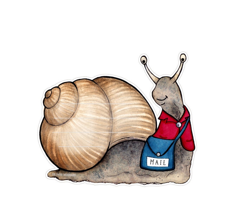 Snail Mail Address Labels Cute Snail Stationary Watercolor Etsy