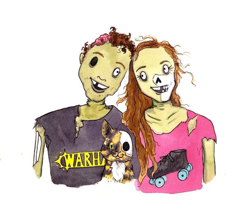 Zombie Gift Zombie Family Portrait Custom Zombie Portrait | Etsy