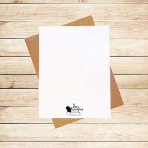May include: A blank white card with a brown envelope. The card has a small black squirrel logo with the text "The Paper Woodland" and a website address.