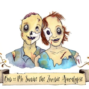 Zombie Gift, Zombie Family Portrait, Custom Zombie Portrait, Cute Zombie Print Unique Christmas Gift