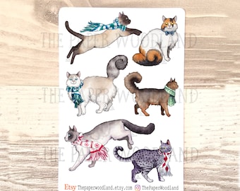 Winter scarf Cat Planner Stickers