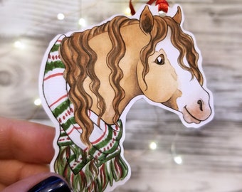 Christmas Gift Tags, Horse Gift Tag, Horse Gift, Holiday Tag, Rustic Party Favor, Horse Lover Gift, Watercolor Gift Illustrated