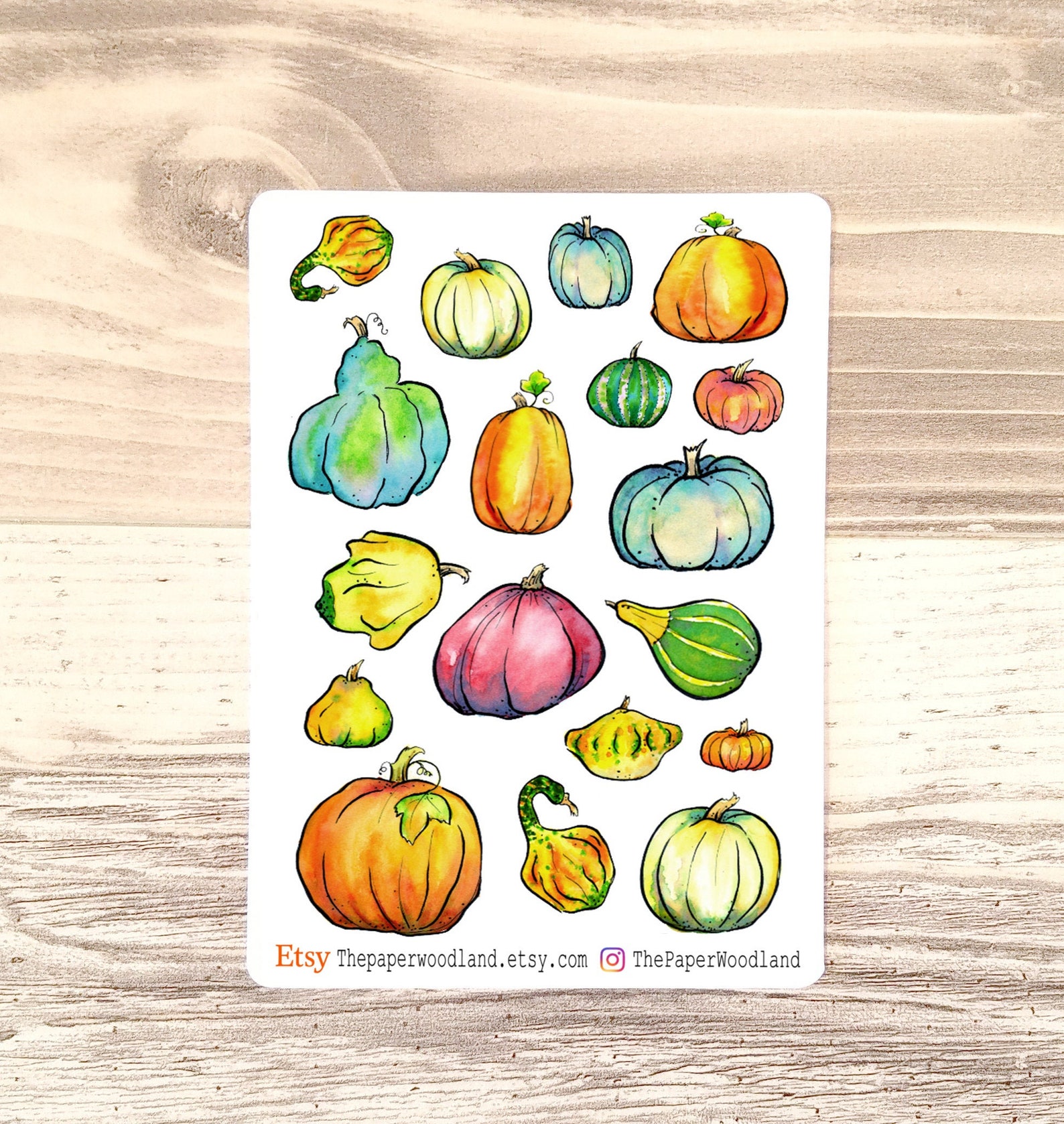Fall Pumpkin Planner Stickers, Cute Autumn Gourd Stickers, Halloween ...