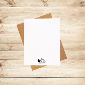 May include: A blank white card with a brown envelope. The card has a small black squirrel logo with the text "The Paper Woodland" and a website address.