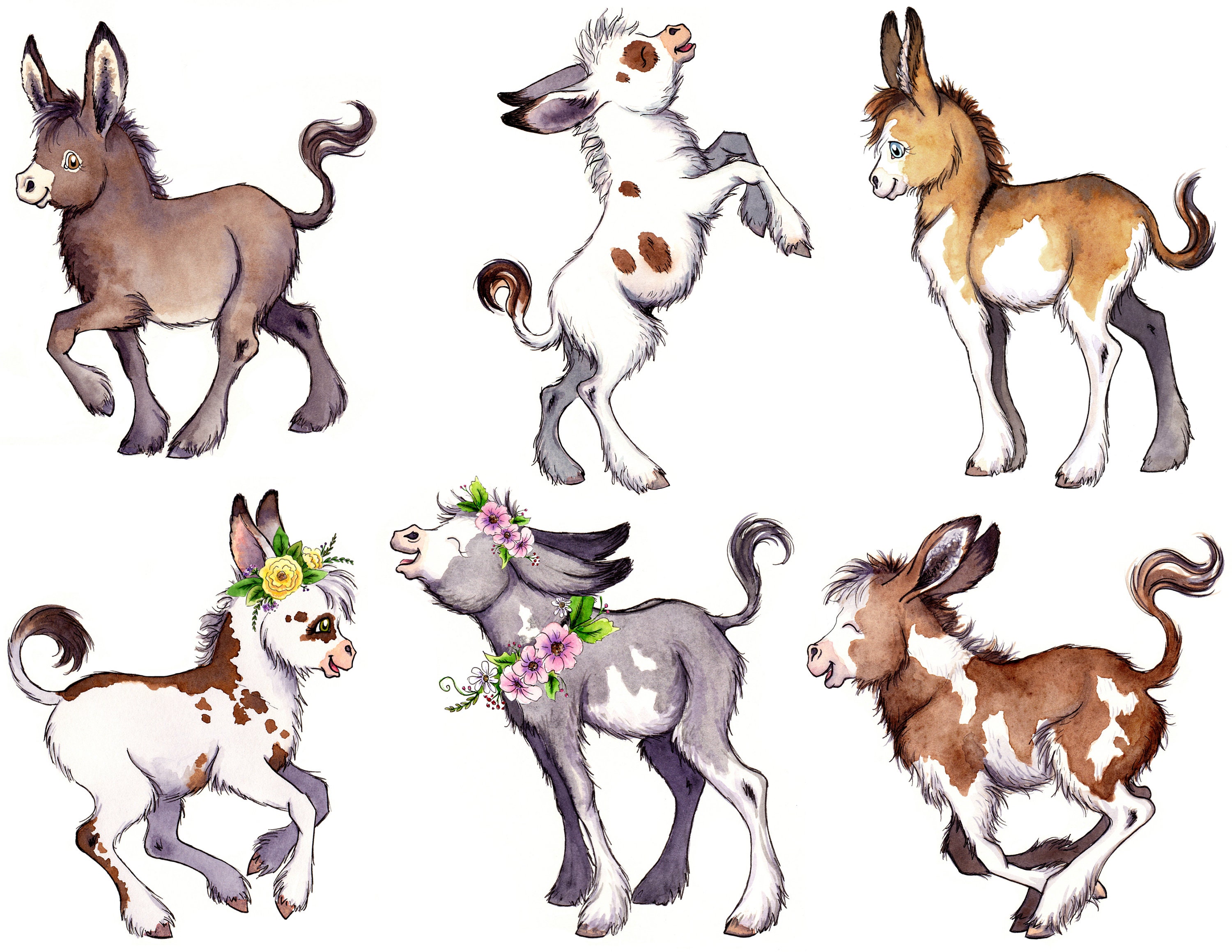 Donkey Stickers Cute Planner Stickers Donkey Farm Animal | Etsy