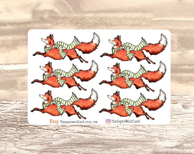 Fox Planner Stickers Cute Fox Stickers Happy Planner Erin Condrin ...
