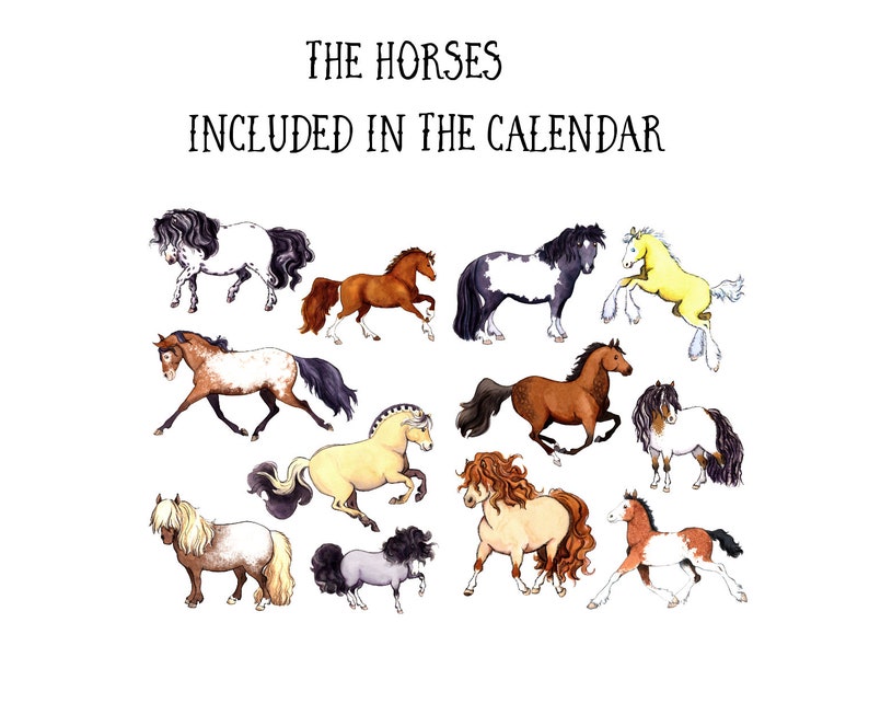 Horse Desk Calendar 2021 Animal Calendar Equine Christmas Etsy