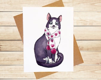 Cute Cat Valentine Card Set