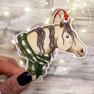 Christmas Gift Tags, Horse Gift Tag, Horse Gift, Holiday Tag, Rustic Party Favor, Horse Lover Gift, Watercolor Gift Illustrated image 2