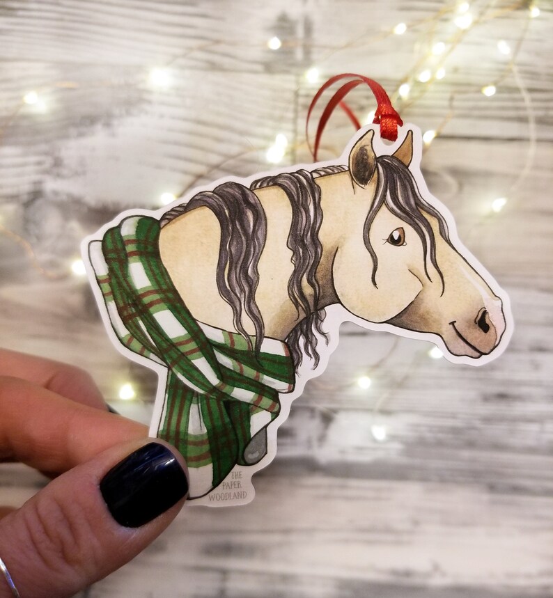 Christmas Gift Tags, Horse Gift Tag, Horse Gift, Holiday Tag, Rustic Party Favor, Horse Lover Gift, Watercolor Gift Illustrated image 2