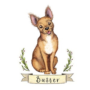 Custom Pet Gift, Pet Portrait, Custom Dog Portrait, Animal Watercolor Painting, Illustrated Cat Portrait