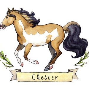 Horse Portrait Gift Custom Horse Painting Watercolor Horse Illustration Horse lover Gift Original Equine Portrait Personalized art