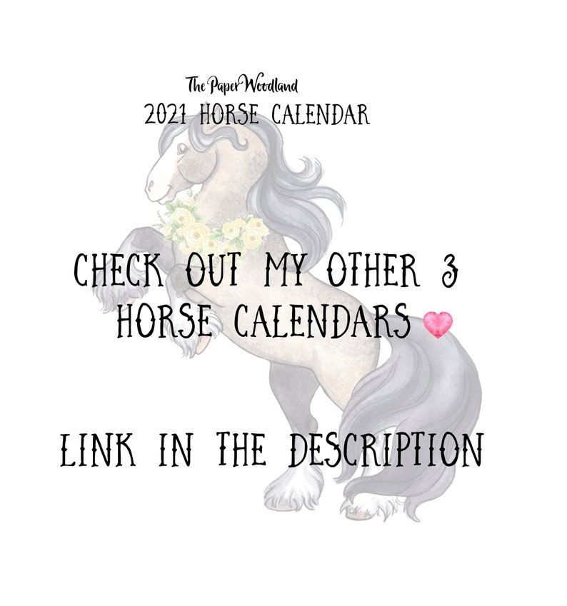 Horse Desk Calendar 2021 Animal Calendar Equine Christmas Etsy