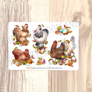 Chicken Planner Stickers Fall