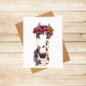 Carte mignonne de cheval d’automne, carte de poney d’automne, carte de voeux d’aquarelle, carte de feuille d’or