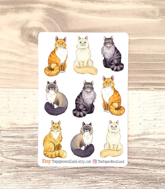 Cat Christmas Small Business Cards Custom Business Stickers Custom Thank You Card Cute Cat Packaging Supplies Cat Lady Business Material