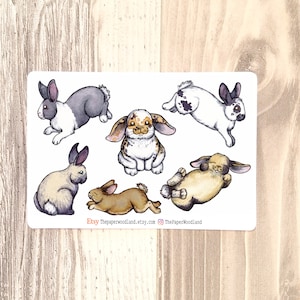 Rabbit Planner Stickers, Cute Bunny Stickers,  Animal Stickers, Farm animal 4H stickers