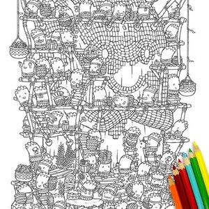 Statue Monsters Coloring Pages / DIY Digital Printable Colouring Pages / Ginkgo Monsters Series 6 / Adult Coloring Pages