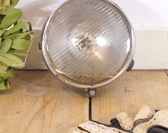 Vintage Motorcycle Headlight – Industrial Decor for Teen Boy Room, Garage or Bar (1970s)