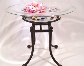 Vintage iron and glass planter table (1990s)