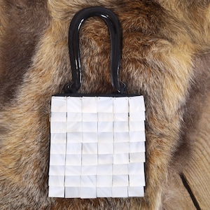 Women&#39;s clutch mother of pearl and buffalo horn (1990s)